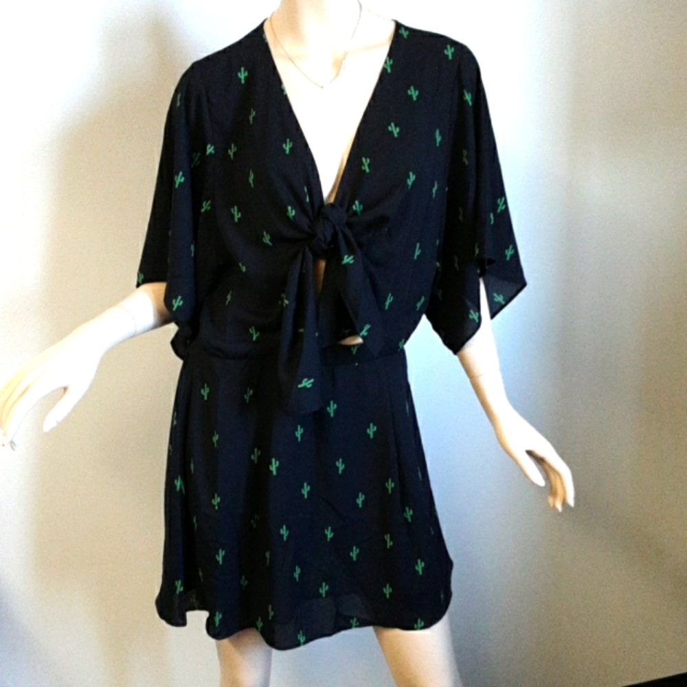 Buddy Love tie front peek a boo waist dress